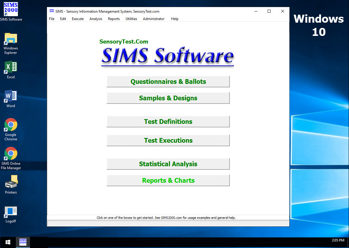 SIMS Sensory Evaluation Software